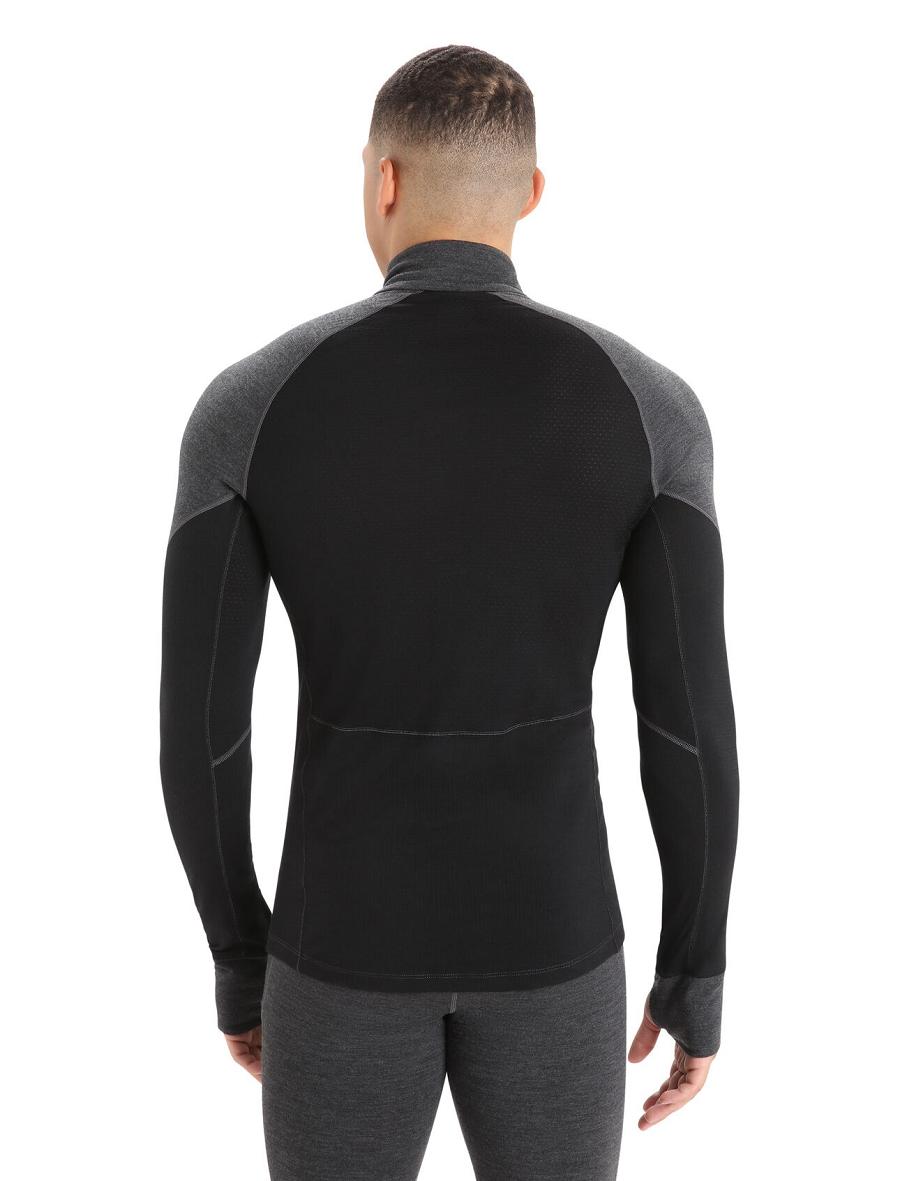 Jet Heather / Black Icebreaker BodyfitZone™ Merino 260 Zone Long Sleeve Half Zip Thermal Top Men's Base Layers | AU 1349LISH